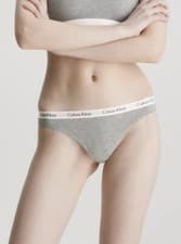 Image of Calvin Klein Thongs/Tanga Cotton Stretch 2 pack, Gray/Black QD1645O-906