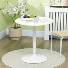 Image of Round Dining Table, Modern Kitchen Table with Steel Base