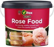 Image of Vitax Organic Rose Food Fertiliser 4.5KG Tub For Strong Healthy Growth