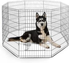 Image of Dog Metal Playpen 48 Inch, FurDreams 8 Panel Pet Pen, Safe & Secure for Pets