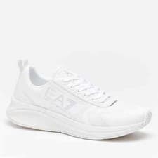 Image of MENS EMPORIO ARMANI EA7 KNIT TRAINERS - ALL SIZES - WHITE/SILVER - X8X125