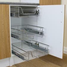 Image of KuKoo Pull out Kitchen Wire Storage Baskets Storage for 600mm Wide Cabinet, Pack