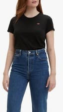 Image of Levi's Women's The Perfect Tee- Core Chesthit Logo T-Shirt, Mineral Black, XL