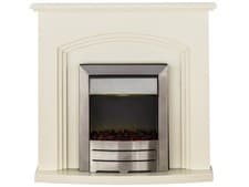 Image of Adam Truro Fireplace Suite in Cream with Colorado Electric Fire in Brushed St...