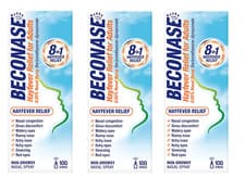 Image of Beconase Hayfever Relief Congestion Adult Nasal Spray 3 pack x 100 sprays
