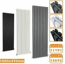 Image of Anthracite Horizontal Vertical Oval Column Design Radiator Central Heating Rad