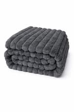 Image of Luxury Ribbed Plush Throw Extra Thick Soft Warm Sofa Blanket