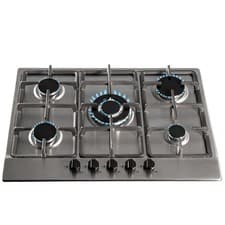 Image of SIA SSG701SS 70cm Stainless Steel 5 Burner Gas Hob With Cast Iron Pan Stands