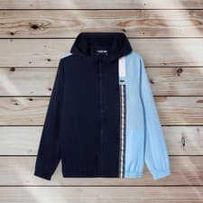 Image of Lacoste diamond weave Taffetas Zipped Tennis Track Jacket Hooded Top  M L £169