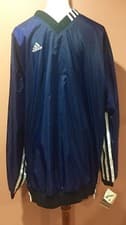 Image of Adidas Outburst Reversible Men’s Navy Metallic Silver Windbreaker Jacket Size XL