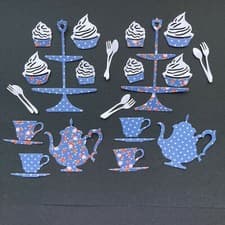 Image of Afternoon Tea Set Die Cuts - Cardmaking, Scrapbooking, Crafting,14 piece set x2