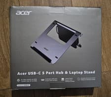Image of Acer USB-C 5 Port Hub & Laptop Stand Black Original Brand New Sealed From Acer