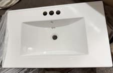 Image of White Ceramic Bathroom Basin Sink 76x48x17 cm