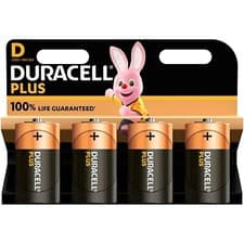 Image of Duracell D Cell Batteries Size Plus Power Alkaline x 4 LR20, MN1300, MX1300 Mono