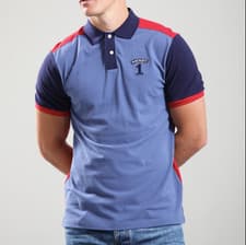 Image of HACKETT Heritage Number 1 Mens Multi Polo Shirt in Eton Blue Size M