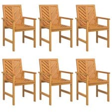 Image of Set of 2/3/4/6/8 Garden Dining Chairs Solid Wood Outdoor Patio Chair Furniture