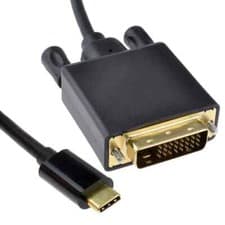Image of Premium USB 3.1 Type C to DVI-D Male Plug 4K 30Hz Adapter Cable 2m Black Braided