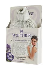 Image of Warmies Heatable Bottle Faux Fur Lavender Scented Microwavable Marshmallow Grey