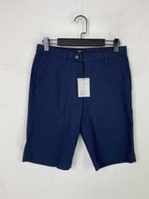 Image of Ted Baker Navy Plain Stretch Shorts Slash Pocket UK 28 New