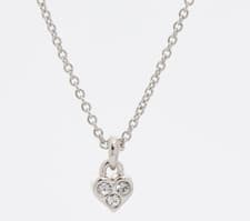 Image of TED BAKER NANO NEENO HEART WHITE CRYSTAL NECKLACE PENDANT SILVER TONE RRP £30
