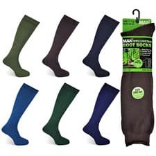 Image of MENS WELLINGTON BOOT SOCKS LONG LENGTH CUSHIONED CAMPING GARDENING SIZE UK 7-12