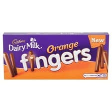 Image of Dairy Milk Orange Fingers Crunchy Biscuits Coated in Orange Flavoured Milk