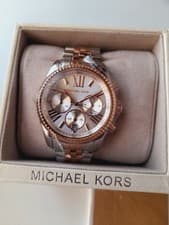 Image of Michael Kors Lexington Chronograph SilverDial TwoTone StSteel WomensWatch-MK5735