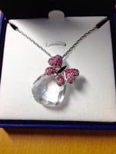 Image of Swarovski Crystal Butterfly Motif Teardrop Pendant Necklace 1017674