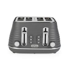 Image of Salter 4-Slice Toaster Wide Slot 6 Browning Levels Defrost Removable Tray Grey