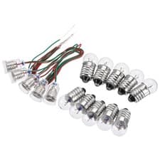 Image of 1 Set E10 Lamp Socket 2.5V Bulb Holder Wire Lead Screw Base w E10 Bulb