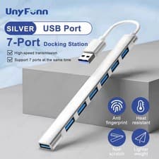 Image of 7 Ports USB HUB USB C USB 3.0 HUB 7-In-1 Type C Multi-Port USB Splitter OTG Adap