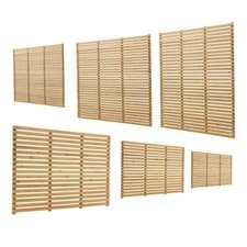 Image of 6FT Heavy Duty Horizontal Slatted Garden Fence Panel Pressure Treated Panels UK