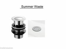 Image of Bathroom Waste Pop Up Push Button Basin Sink Slotted/Unslotted Chrome Brass