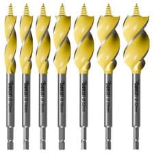 Image of 12mm - 32mm Auger Drill Bits Quad Flute Self Feed Tip Hex Shank for Wood and MDF