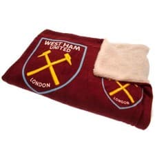 Image of West Ham United FC Multi Crest Sherpa Fleece Blanket