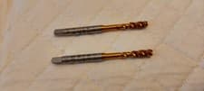 Image of 2  X No8  X  32 TPI UNC  TIN COATED SPIRAL FLUTE TAPS.