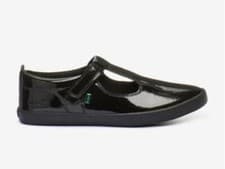 Image of Kickers Girls Kariko T Vel Black Patent Leather touch fastening bar School Shoe