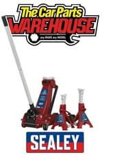 Image of Sealey 3010cx Trolley Jack 3tonne Standard Chassis with Axle Stands (Pair) 3tonn