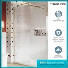 Image of Walk In Wet Room Shower Deflector Screen Fluted 8mm Glass 2000mm Tall 700mm-1200