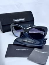 Image of Dolce & Gabbana DG6090 Sunglasses Black Cat Eye Gradient Lenses 54-19 140 Italy