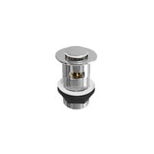 Image of CHROME BATHROOM POP UP BASIN WASTE SINK PUSH BUTTON CLICK CLACK PLUG SLOTTED