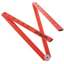 Image of 1 Metre 3 Feet 1 Yard Folding Plastic Ruler Metric Imperial Rule Markings Red 1m