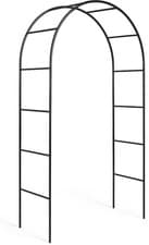 Image of Black Metal Garden Arbor Arch Steel Frame Garden Arch for Climbing Plants, Roses
