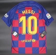 Image of BNWT BARCELONA HOME NIKE 2019 2020 MESSI 10 FOOTBALL SHIRT MEN'S MEDIUM