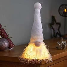 Image of Christmas LED Gonk Decoration Light Up Nordic Santa Soft Plush Grey Gnome Xmas