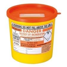 Image of SHARPSGUARD Orange Lid 2.5 Ltr Sharps Bin