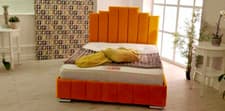 Image of New Luxury Upholstered Plush Velvet Panel Bed Frame All Sizes & Colour Available