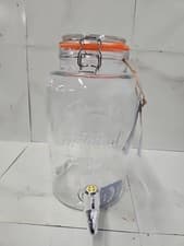 Image of Kilner 5L Glass Drink Dispenser With Tap Clip Top Bottle Cocktails Punch Juice