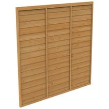 Image of Overlap Fence Panel 6x6ft Dip Treated Garden Wooden Boundary Screen Outdoor Tall
