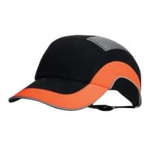 Image of UK Hardcap A1 7cm Long Peak Black Hi Vis Orange JSP ABR000 00N 500 Fast Shippin